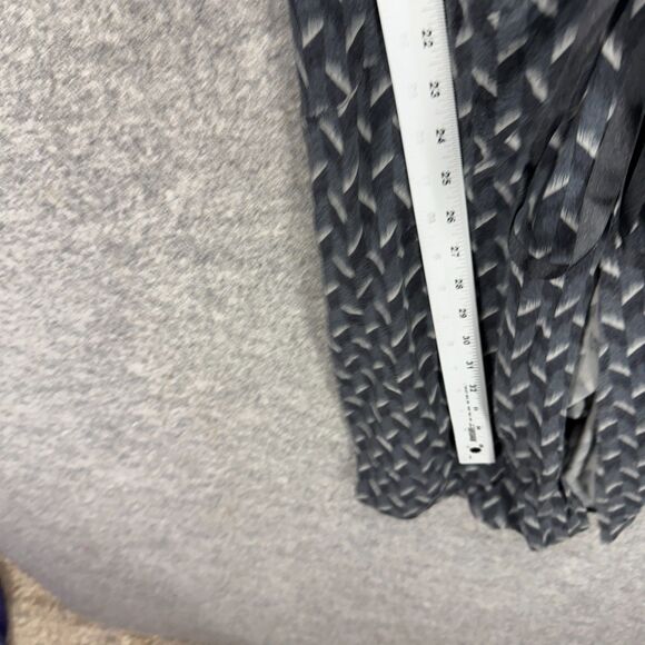 Express Wrap Dress Women XS Gray Geometric Midi Tasseled Tie Up V-Neck Casual - Picture 6 of 7